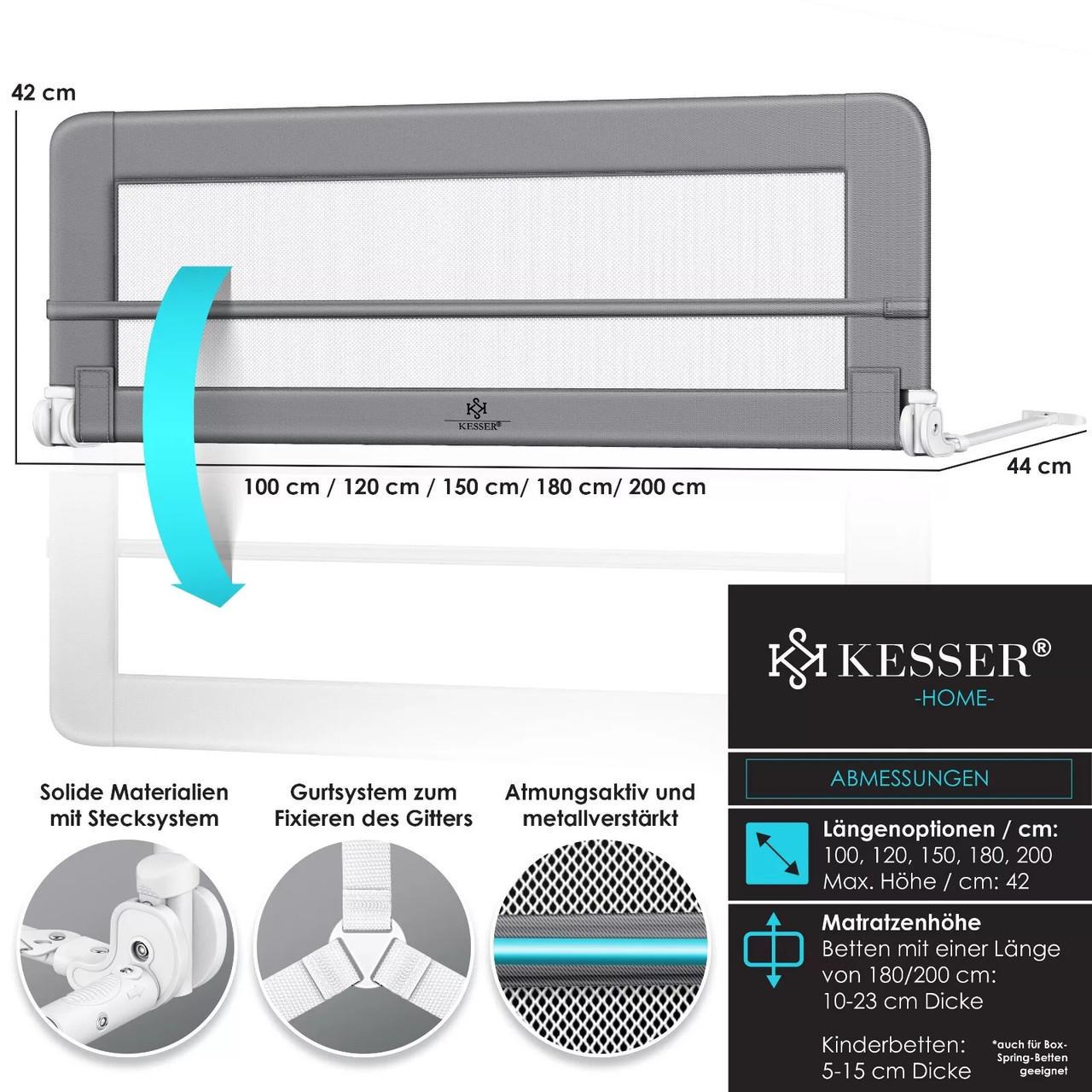 Огородження дитячого ліжка KESSER 200 см Світло-сірий - фото 8