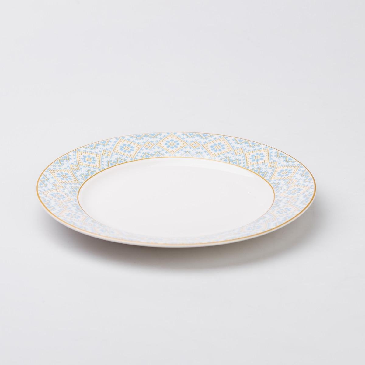 Тарілка керамічна сервірувальна з орнаментом 26,5 см (5406)