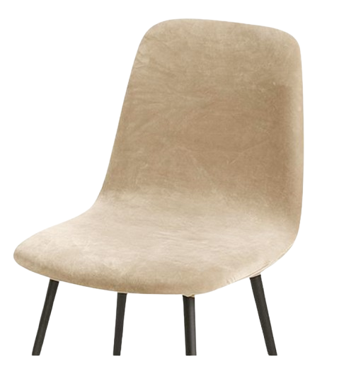 Чехол на стул скандинавский ковш велюр бархат Бежевый (2373378821)