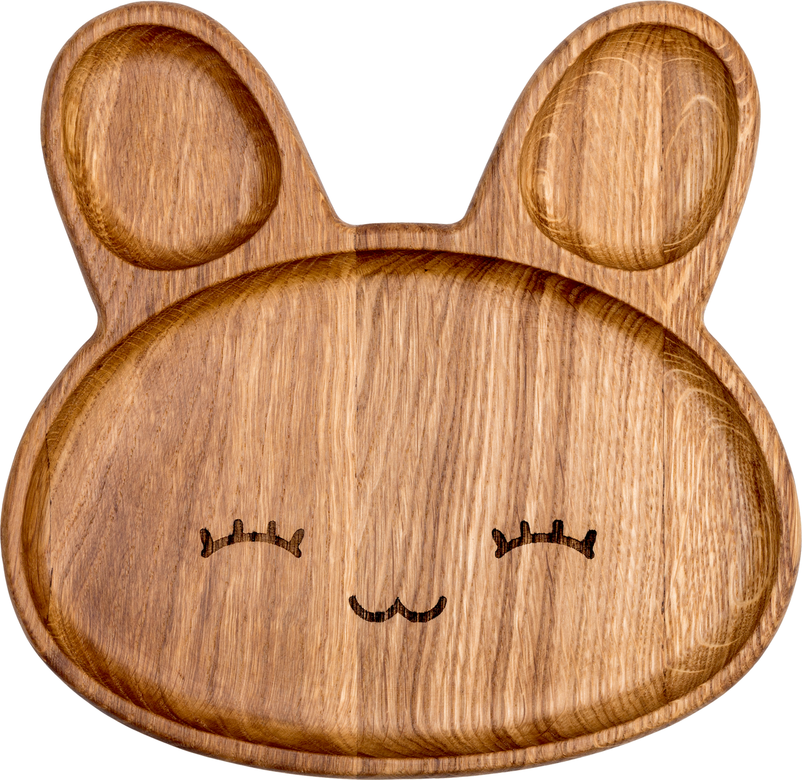 Тарілка дерев'яна Woodstuff Зайчик 20x17 см з дуба (wds_0002)