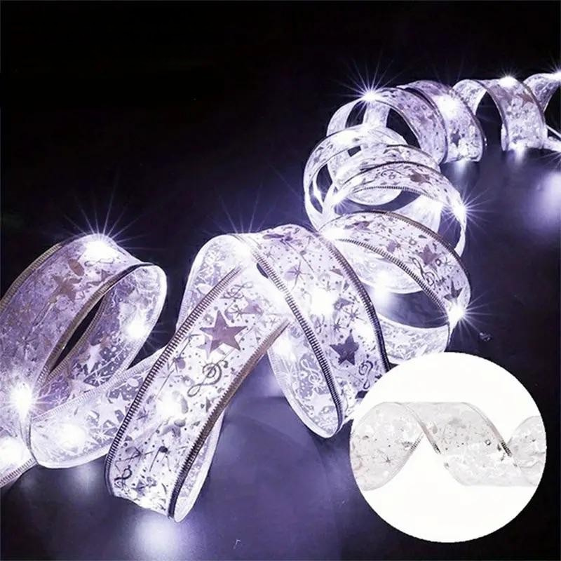 Гирлянда-лента новогодняя для елки на батарейках 3 м 50 LED Белый холодный (D-0053) - фото 4