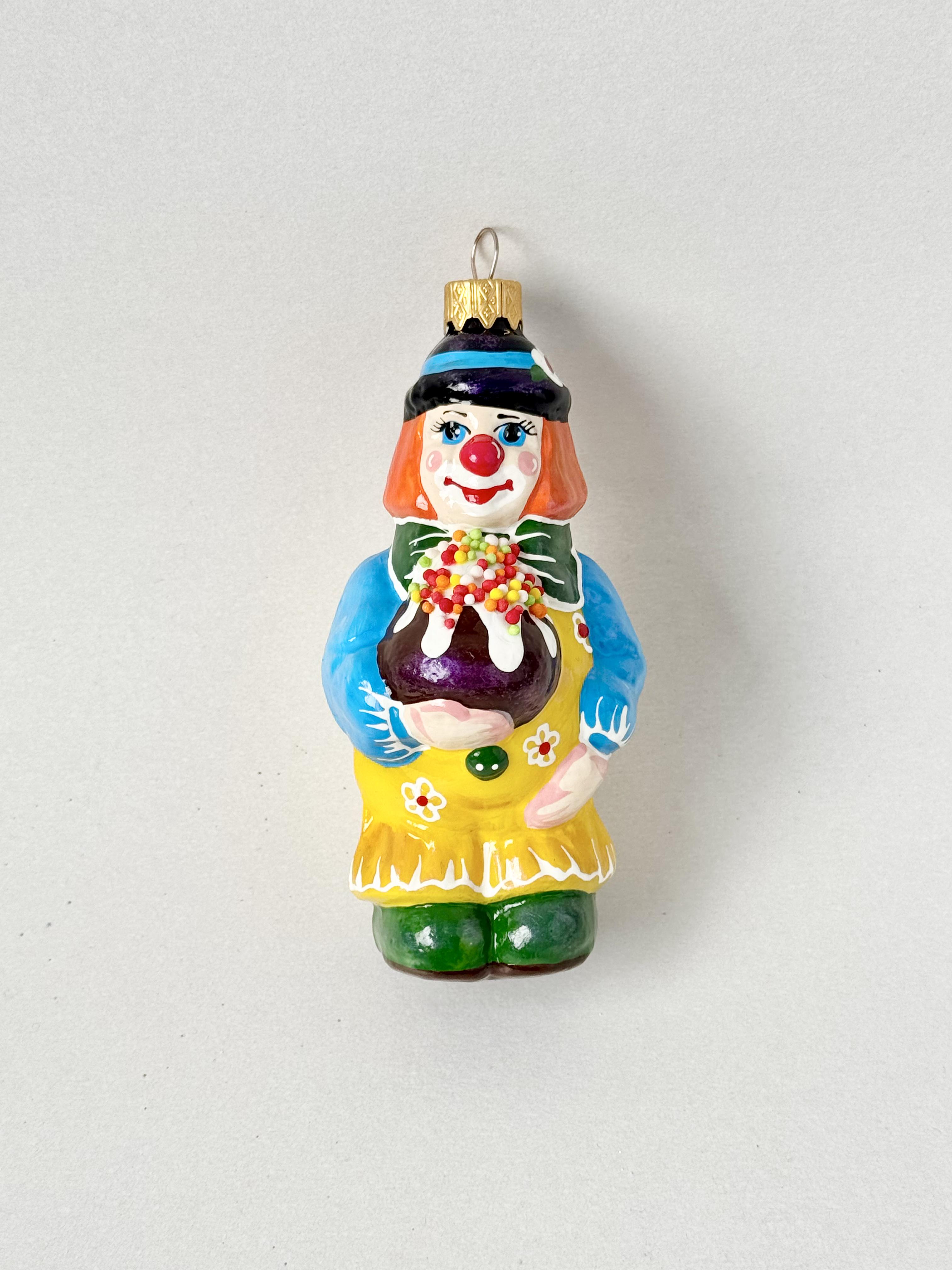 Игрушка на елку Клоун из стекла (F-58)