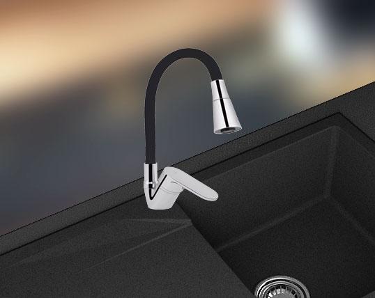 Смеситель для кухни гибкий Continent Pul i16 Черный (28711028) - фото 5 Смеситель для кухни гибкий Continent Pul i16 Черный (28711028) - фото 5