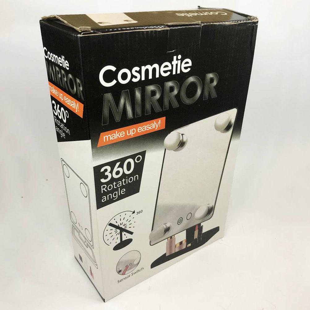 Зеркало настольное для макияжа Cosmetie mirror 360 Rotation Angel с подсветкой Черный (ws37987-1) - фото 6