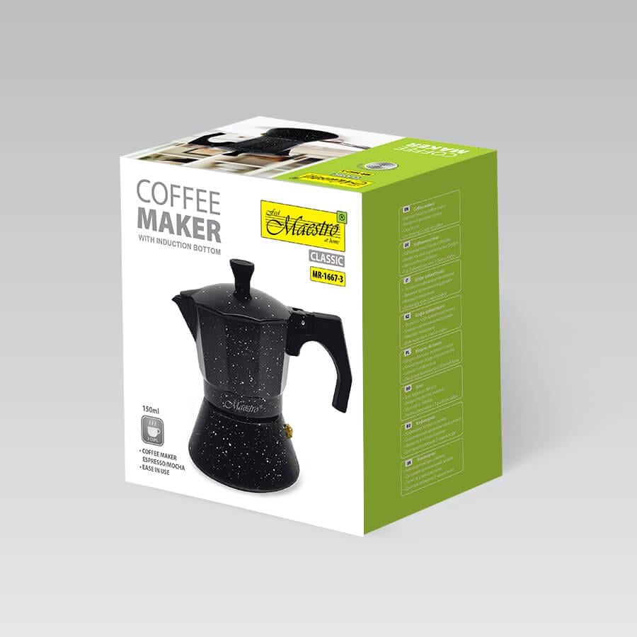 Кофеварка гейзерная Maestro MR-1667-3 Espresso Moka 150 мл (228429) - фото 3 Кофеварка гейзерная Maestro MR-1667-3 Espresso Moka 150 мл (228429) - фото 3