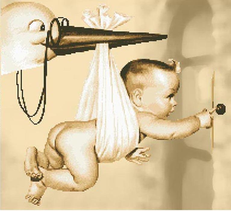 Схема картины Аист прилетел для вышивки бисером на ткани (ТЛ0014744)