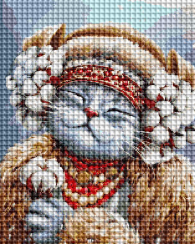 Алмазная мозаика Brushme Киса Зима 40x50 см (DBS1125)