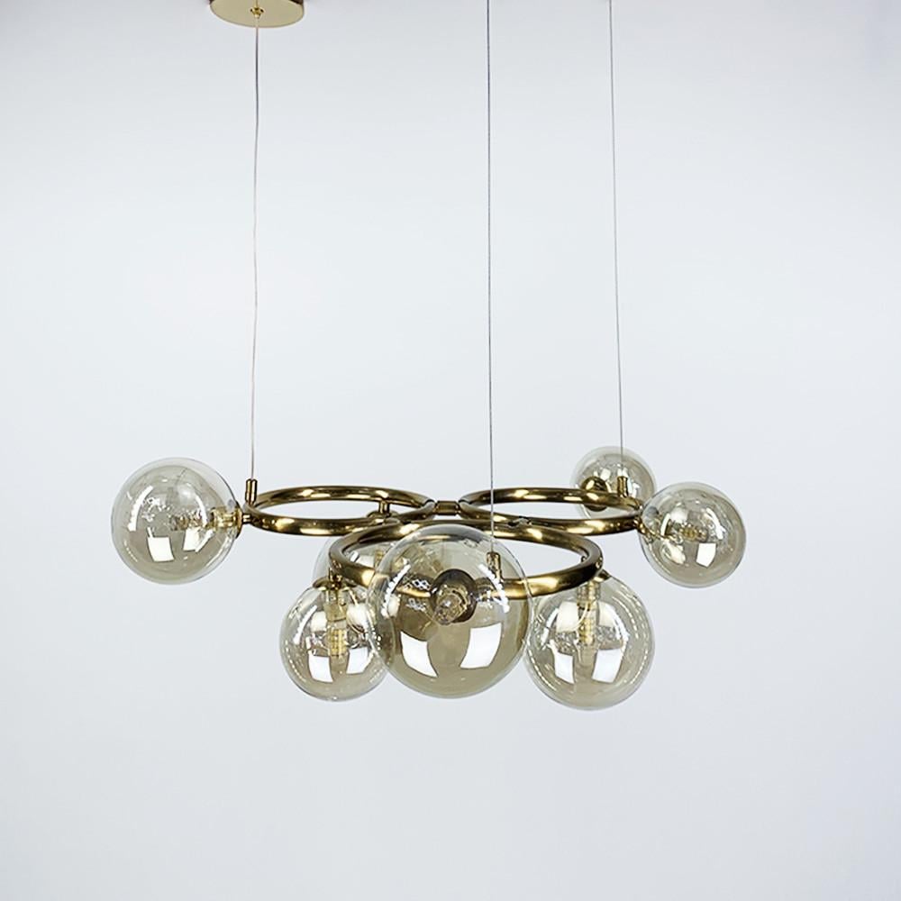 Люстра Gorizia на 7 бурштинових плафонів Латунь (sg 44/7 gd/am) - фото 5 Люстра Gorizia на 7 бурштинових плафонів Латунь (sg 44/7 gd/am) - фото 5