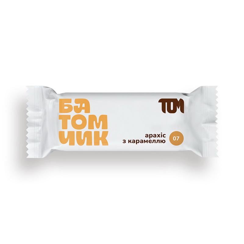 Протеиновый батончик 10 г білка TOM peanut butter 45 г Арахис/Карамель