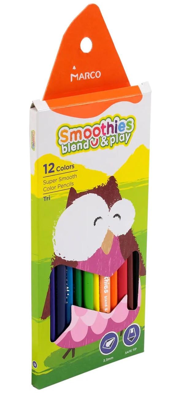 Олівці кольорові трикутні Smoothies 12 кольорів