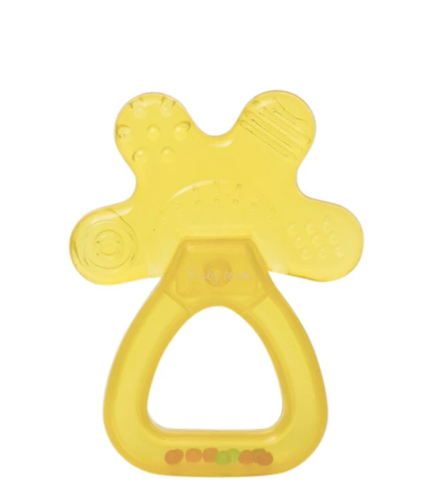 Прорезыватель-погремушка с водой Baby team 4+ Желтый (4036)