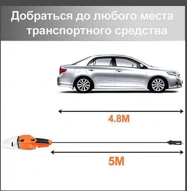 Автомобильный пылесос проводной с насадками и микрофиброй Grikey 5 120 W 5 kPA Голубой (GB5RBBLUE) - фото 6