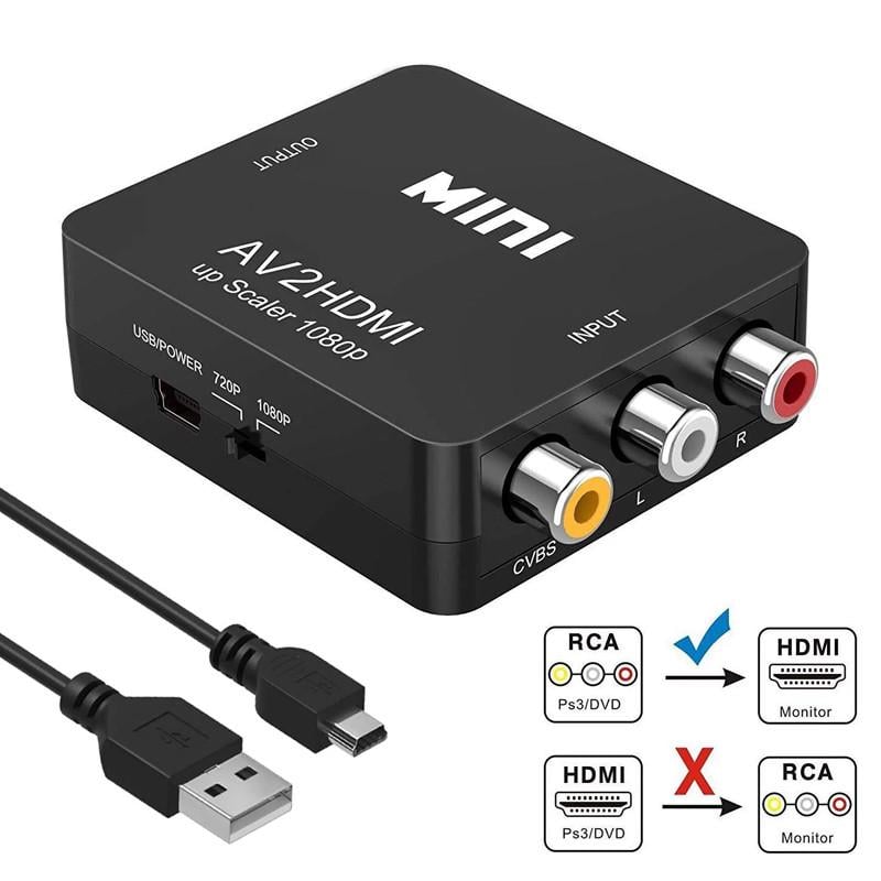 Конвертер відео та аудіо сигналу активний U&P Mini RCA-HDMI 1080P Black (SWE-AV2HDMI-BK) - фото 2