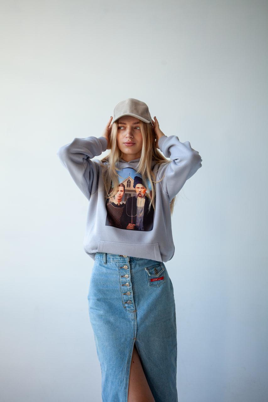 Худі Vidro "Українська Готика" унісекс XS Сірий (0033) - фото 3 Худі Vidro "Українська Готика" унісекс XS Сірий (0033) - фото 3