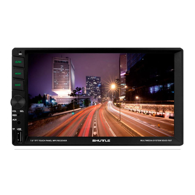 Автомагнитола 2DIN SHUTTLE SDUD-7037 7'' сенсорный Bluetooth USB SD FM MirrorLink Черный (2766915875)