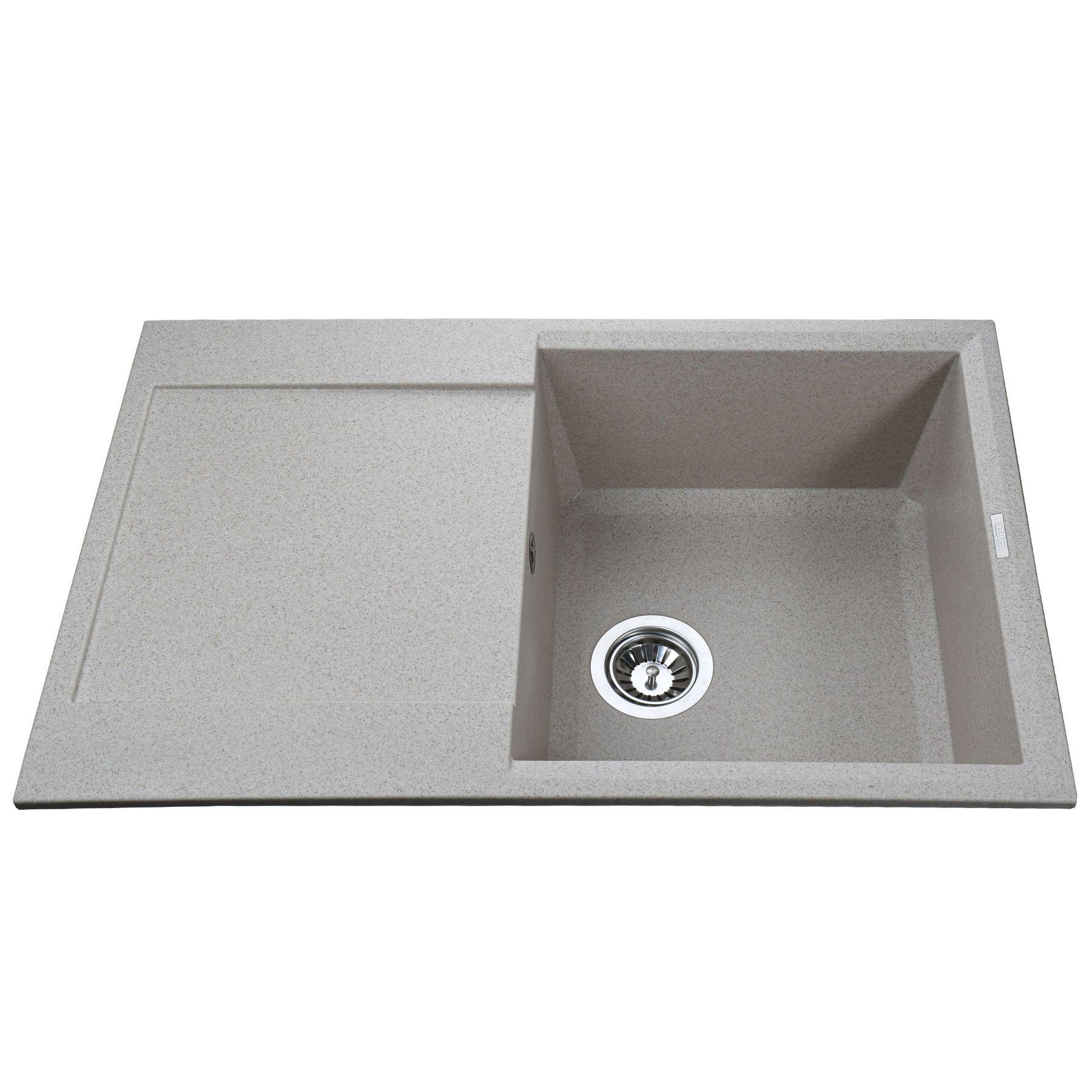 Мойка кухонная Globus Lux 000021038 гранитная прямоугольная 790x500 мм Бежевый (25949951)