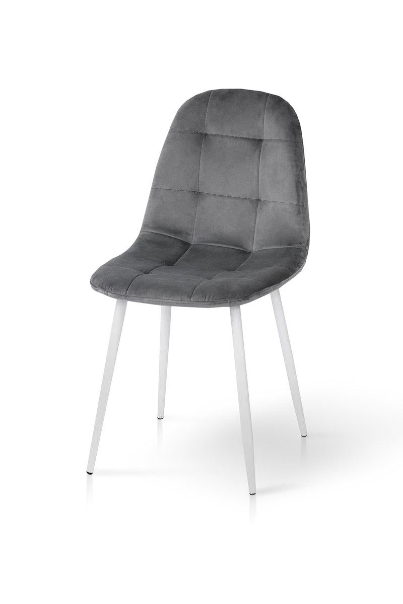 Стул кухонный Мікс Меблі Квест Белый/Велюр/Светло-серый - фото 1 Стул кухонный Мікс Меблі Квест Белый/Велюр/Светло-серый - фото 1