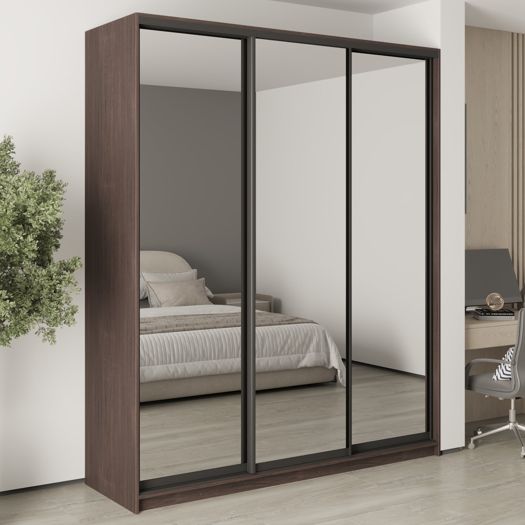 Шкаф-купе трехдверный Mebel Star Стандарт BG MBS-8840 200х60х240 см Дуб ристрето (1008251) Шкаф-купе трехдверный Mebel Star Стандарт BG MBS-8840 200х60х240 см Дуб ристрето (1008251)