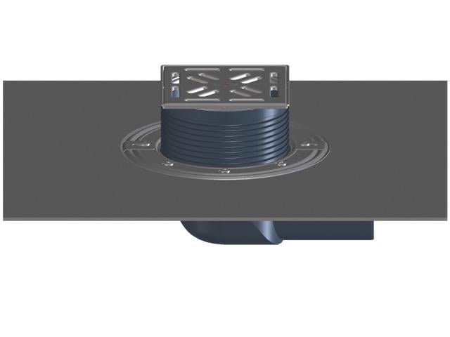 Корпус для трапов для балконов и террас DN75 мм горизонтальный 145х145 мм/138х138 мм (HL5100TH)