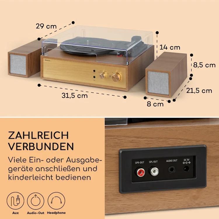 Стереосистема програвач вінілу Auna Berklee TT Play (10040460) - фото 2 Стереосистема програвач вінілу Auna Berklee TT Play (10040460) - фото 2