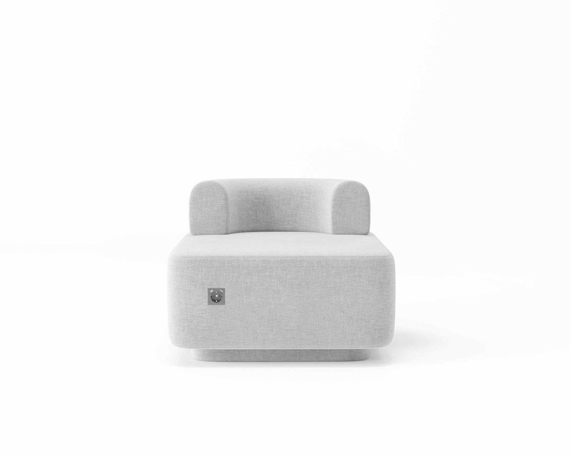 Кресло модульное Plump со встроенной розеткой и зарядкой USB 80x80x65 см Белый (0012) - фото 1 Кресло модульное Plump со встроенной розеткой и зарядкой USB 80x80x65 см Белый (0012) - фото 1