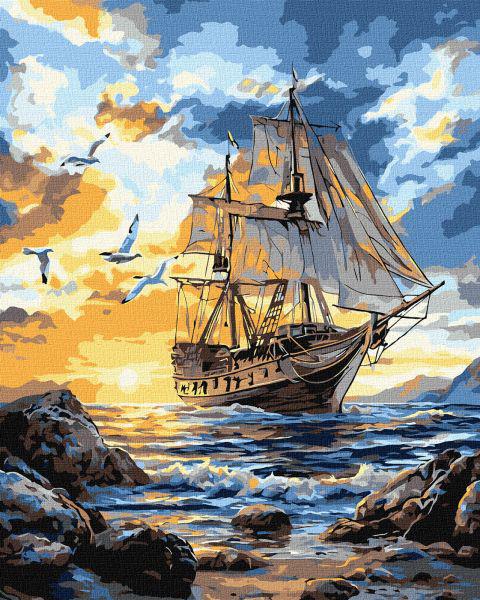 Картина за номерами Ideyka Птахи над вітрилами 40x50 см (Id-KHO6376)