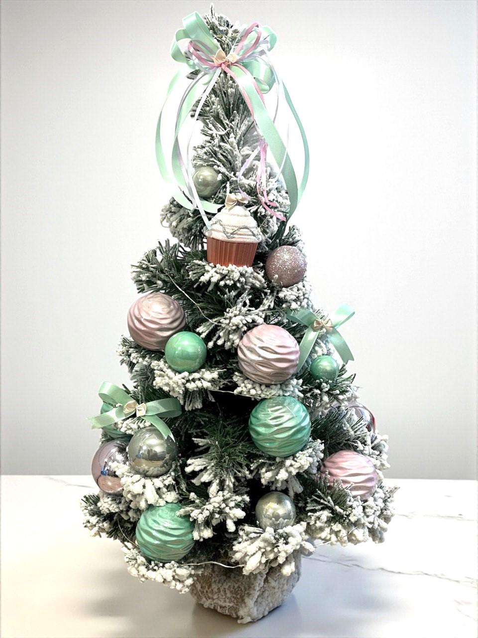 Искусственная елка Воздушная безе заснеженная с декором и гирляндой Роса 3 м х 60 см Мятный/Розовый (2024977401) - фото 4 Искусственная елка Воздушная безе заснеженная с декором и гирляндой Роса 3 м х 60 см Мятный/Розовый (2024977401) - фото 4