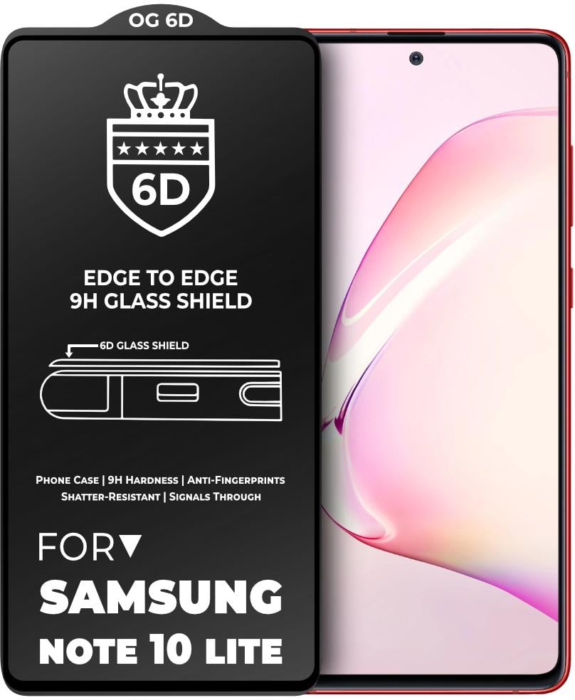 Защитное стекло 6D OG Crown для Samsung Galaxy Note 10 Lite Black (19034)