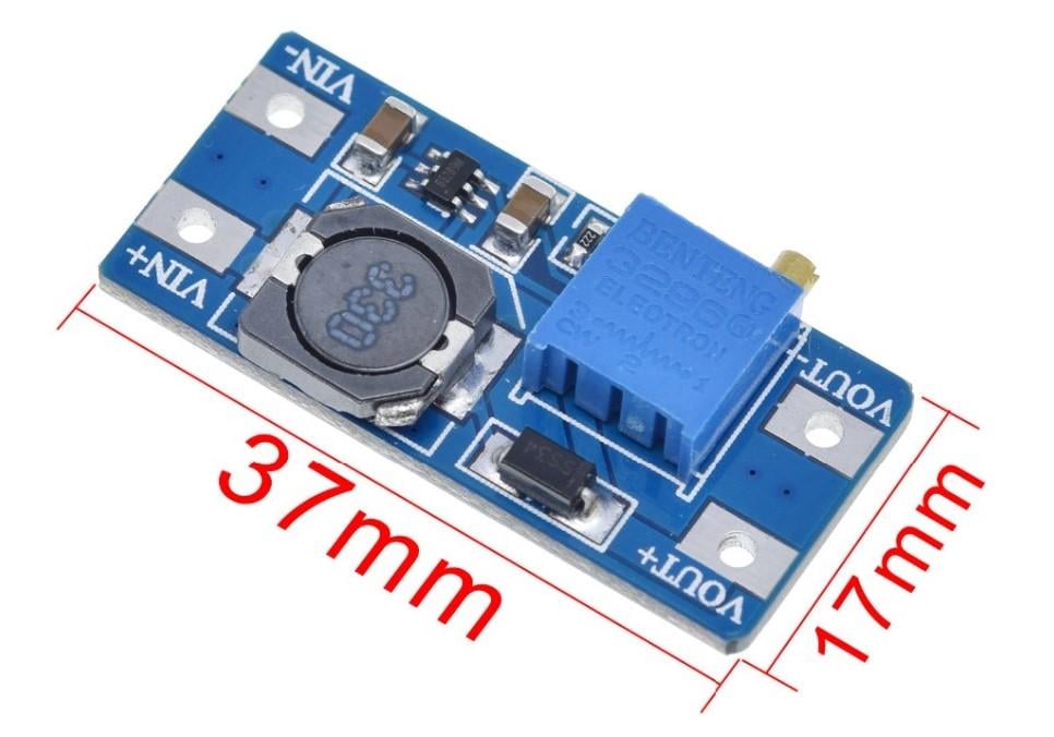Перетворювач регульований MT3608 DC-DC/2А 28 В підвищуючий - фото 3 Перетворювач регульований MT3608 DC-DC/2А 28 В підвищуючий - фото 3