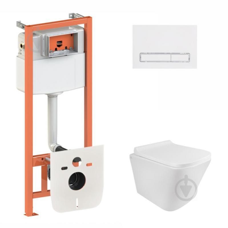 Набор Qtap Инсталляция 3 В 1 Nest Qt0133M425 С Панелью Смыва Линейной Qt0111M08V1384W + Унитаз С Сиденьем Tern Qt1733052Erw