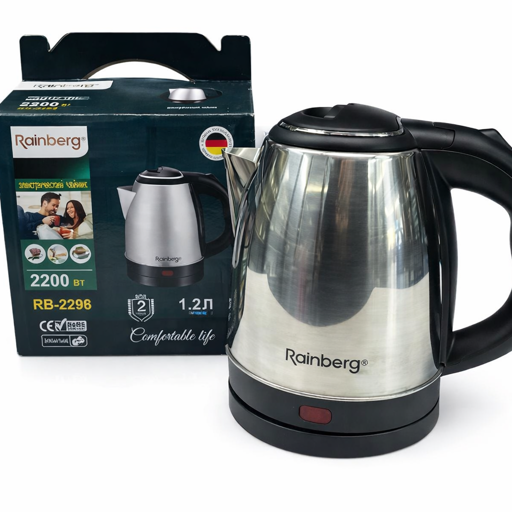 Електрочайник Rainberg RB-2298 нержавіюча сталь 1,2 л 2200 Вт (33162200)