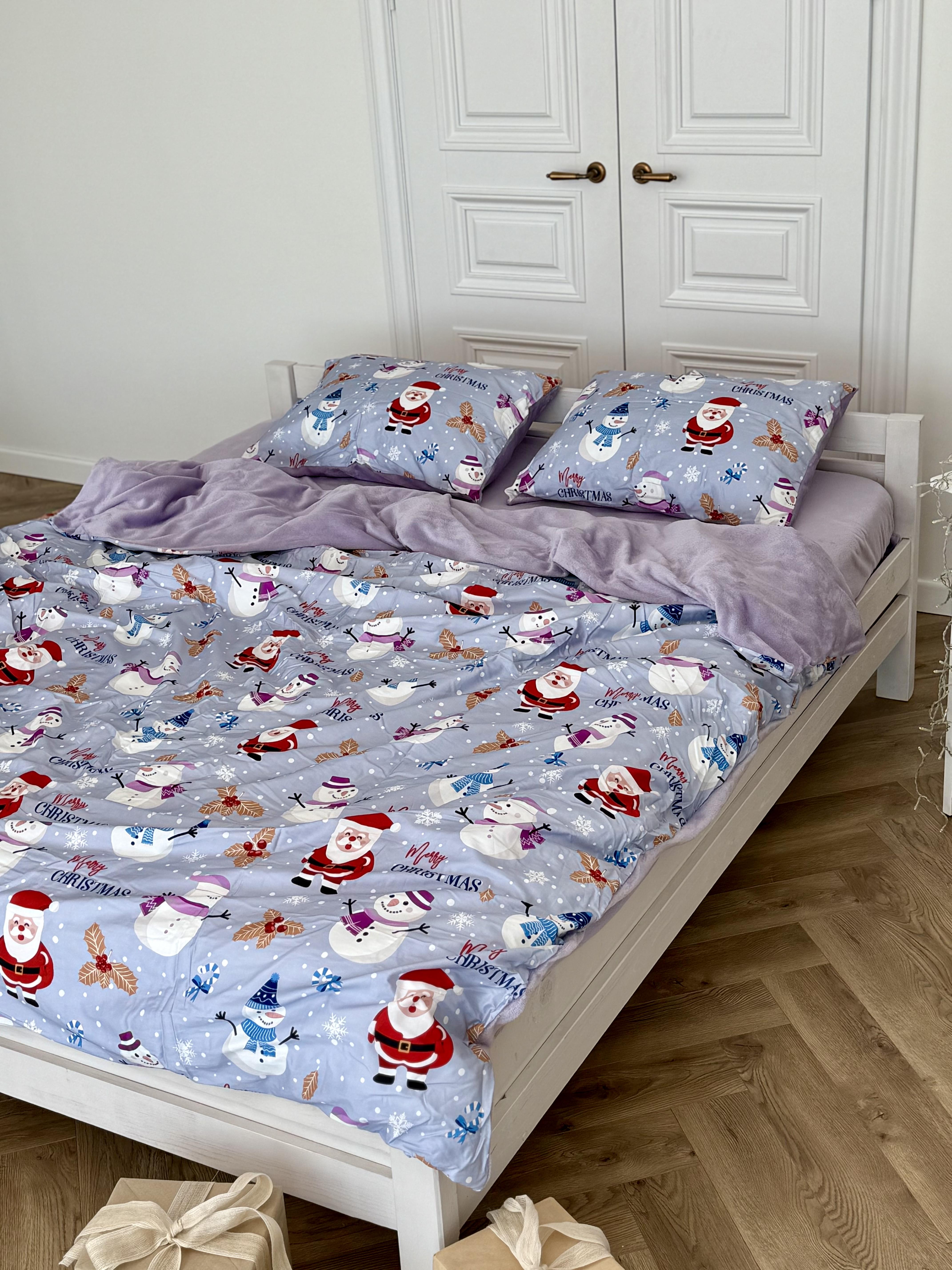 Комплект постельного белья Снежный Карнавал плюш/сатин полуторный/наволочки 50х70 см (9032) - фото 9 Комплект постельного белья Снежный Карнавал плюш/сатин полуторный/наволочки 50х70 см (9032) - фото 9