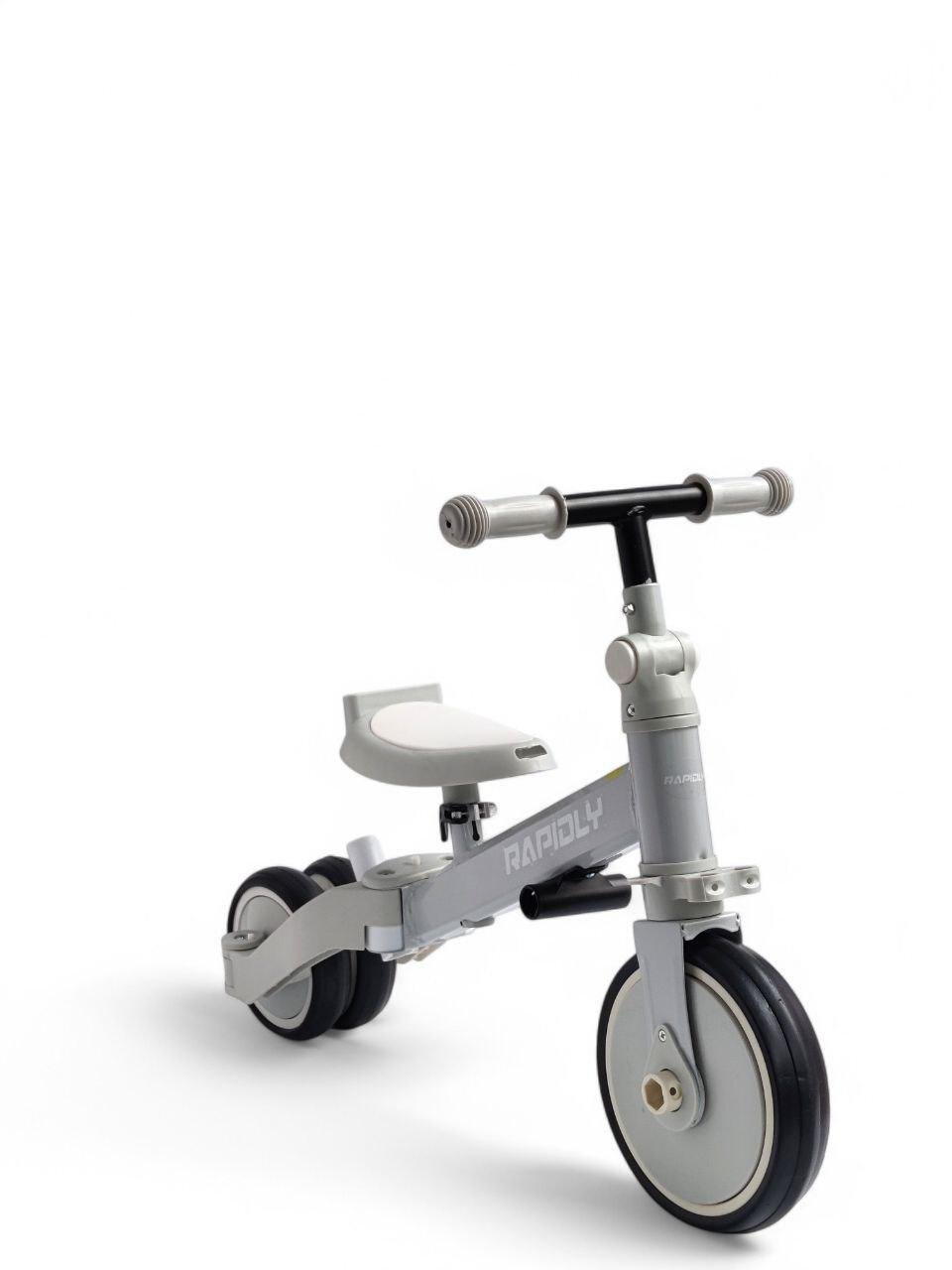 Дитячий велосипед коляска 3в1 Rapidly NN519 із батьківською ручкою на 3 колесах з дашком Сірий з чорним (NN519r-s2) - фото 5 Дитячий велосипед коляска 3в1 Rapidly NN519 із батьківською ручкою на 3 колесах з дашком Сірий з чорним (NN519r-s2) - фото 5