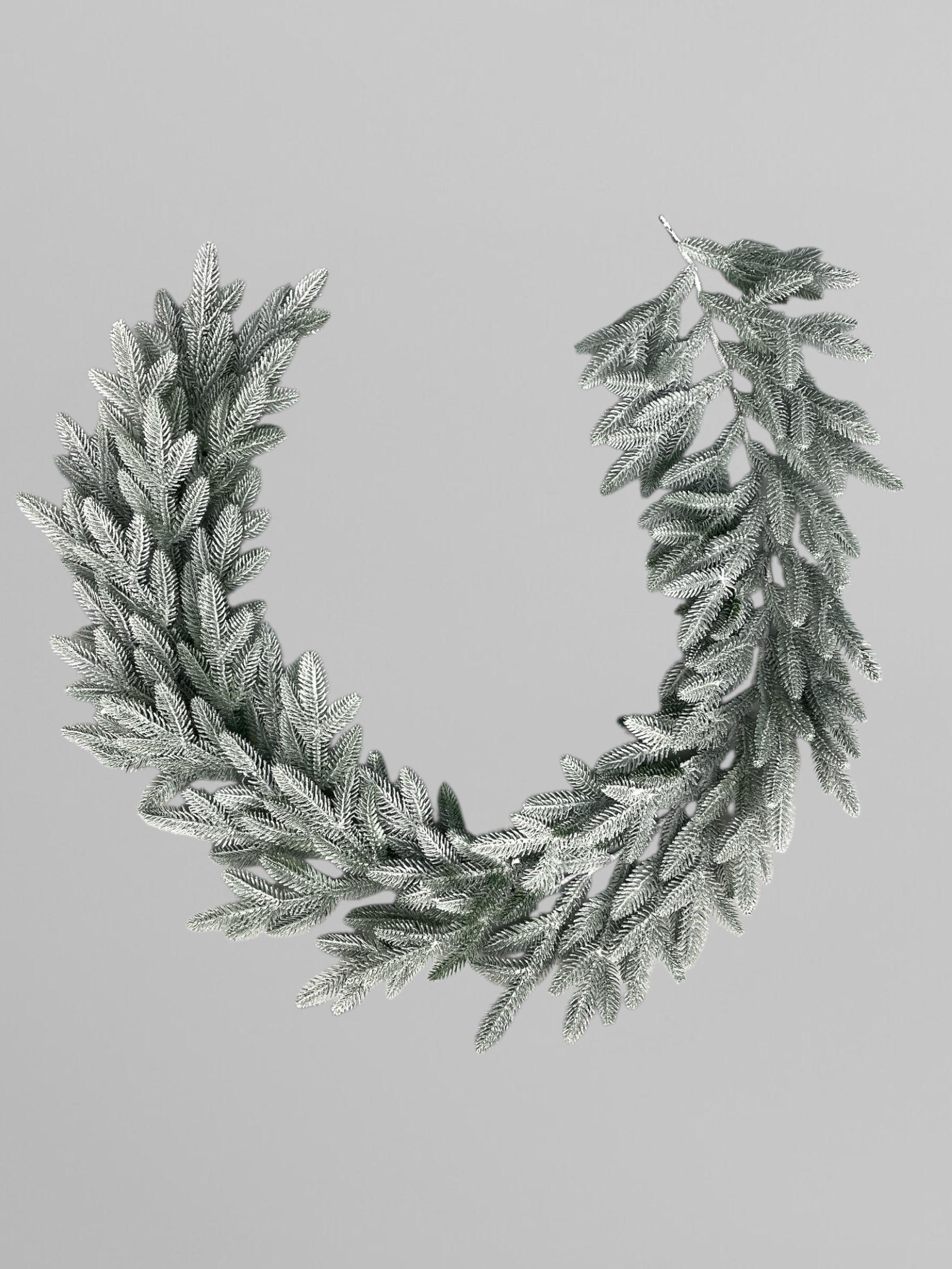 Хвойная гирлянда литая Classic заснеженная 200 см Зеленый (Н02012)
