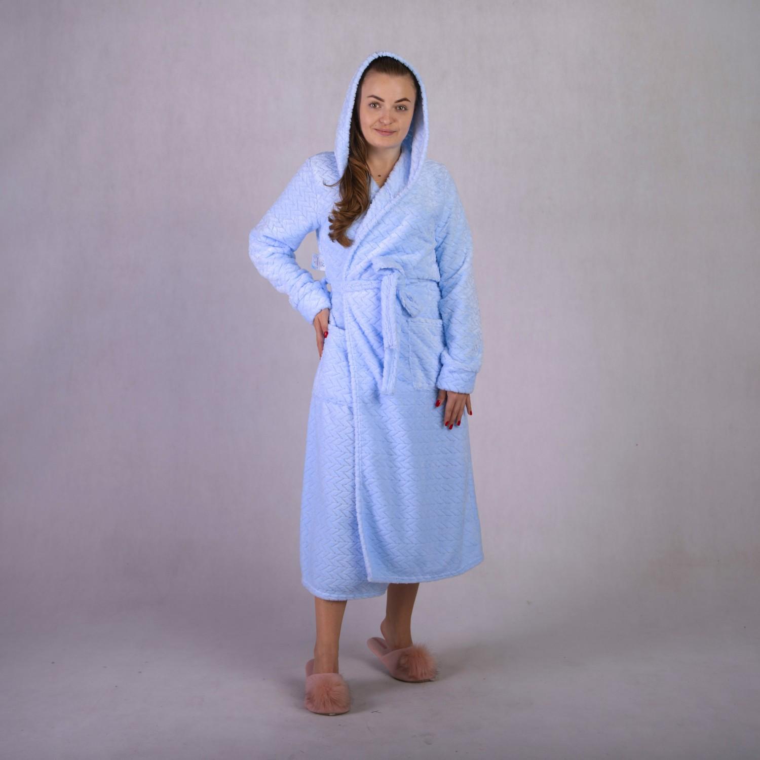 Халат женский махровый GO-IN TN-2095 р. 42-44 Голубой
