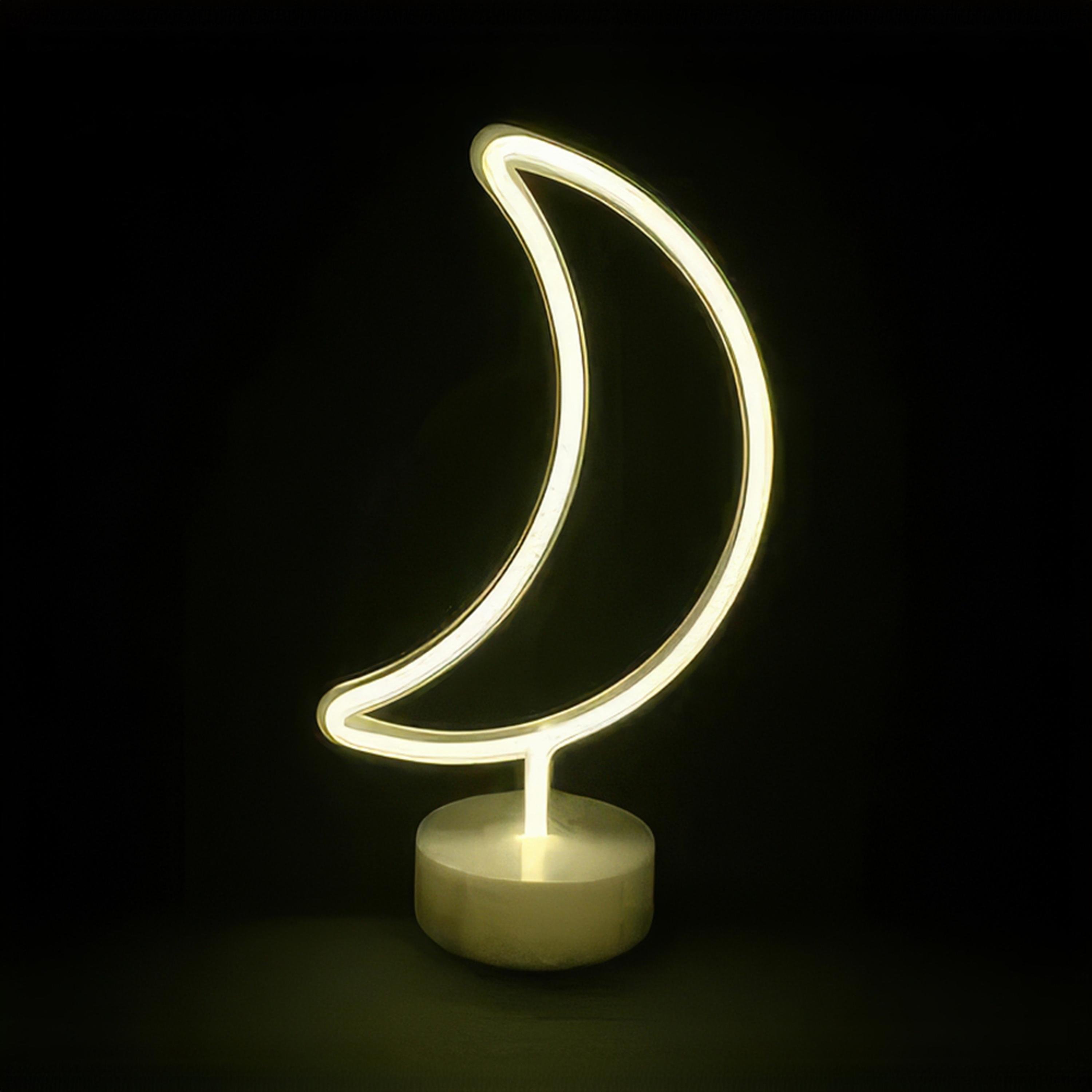 Нічник неоновий Місяць Теплий білий (WLS-QX-NH2394W)