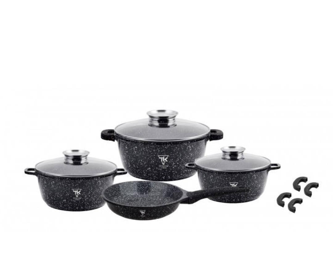 Набір кухонного посуду Top Kitchen TK00076 з мармуровим антипригарним покриттям 13 предметів Чорний (TK00076) Набір кухонного посуду Top Kitchen TK00076 з мармуровим антипригарним покриттям 13 предметів Чорний (TK00076)