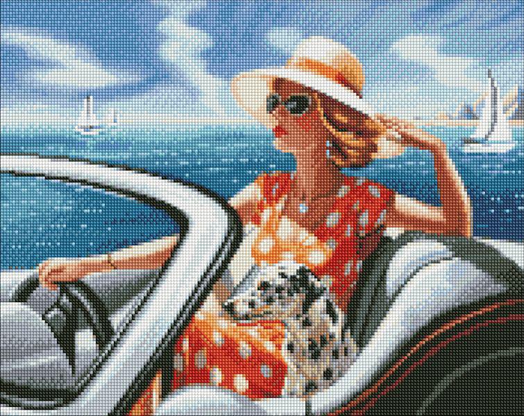 Алмазная мозаика Идейка Отдых у моря с голограммными стразами AB 40x50 см (AMO7655)