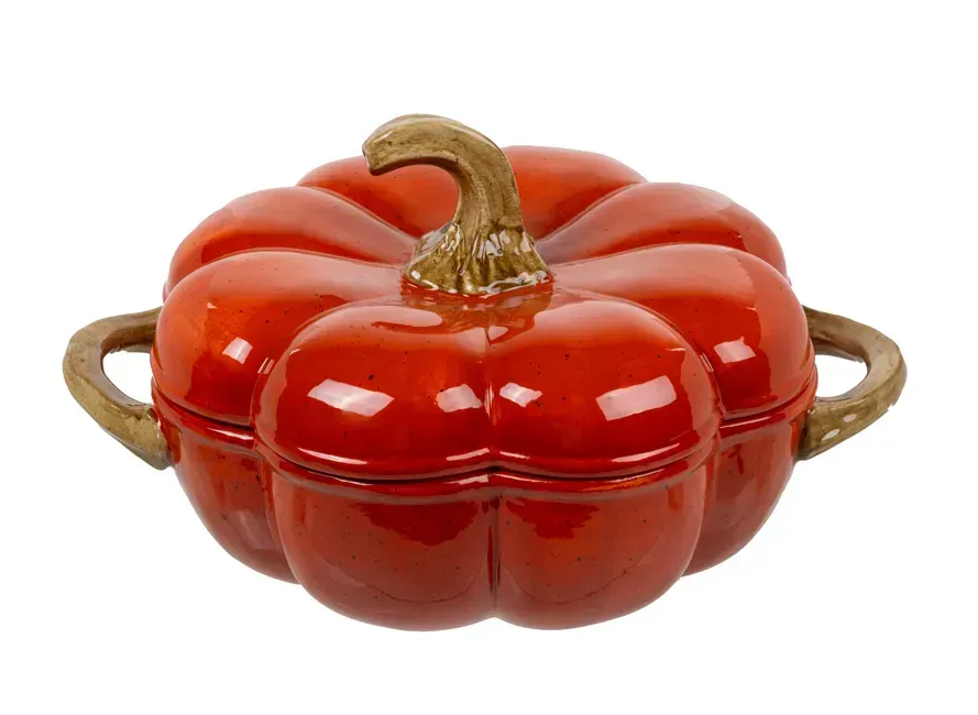 Блюдо керамічне з кришкою Гарбуз 33х26,5х18 см