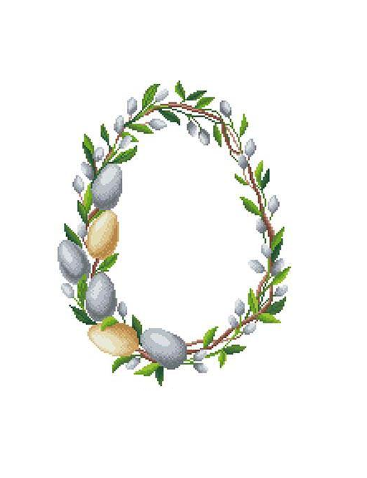 Схема на атласной ткани пасхальное полотенце для вышивки бисером и нитками (ТР835)