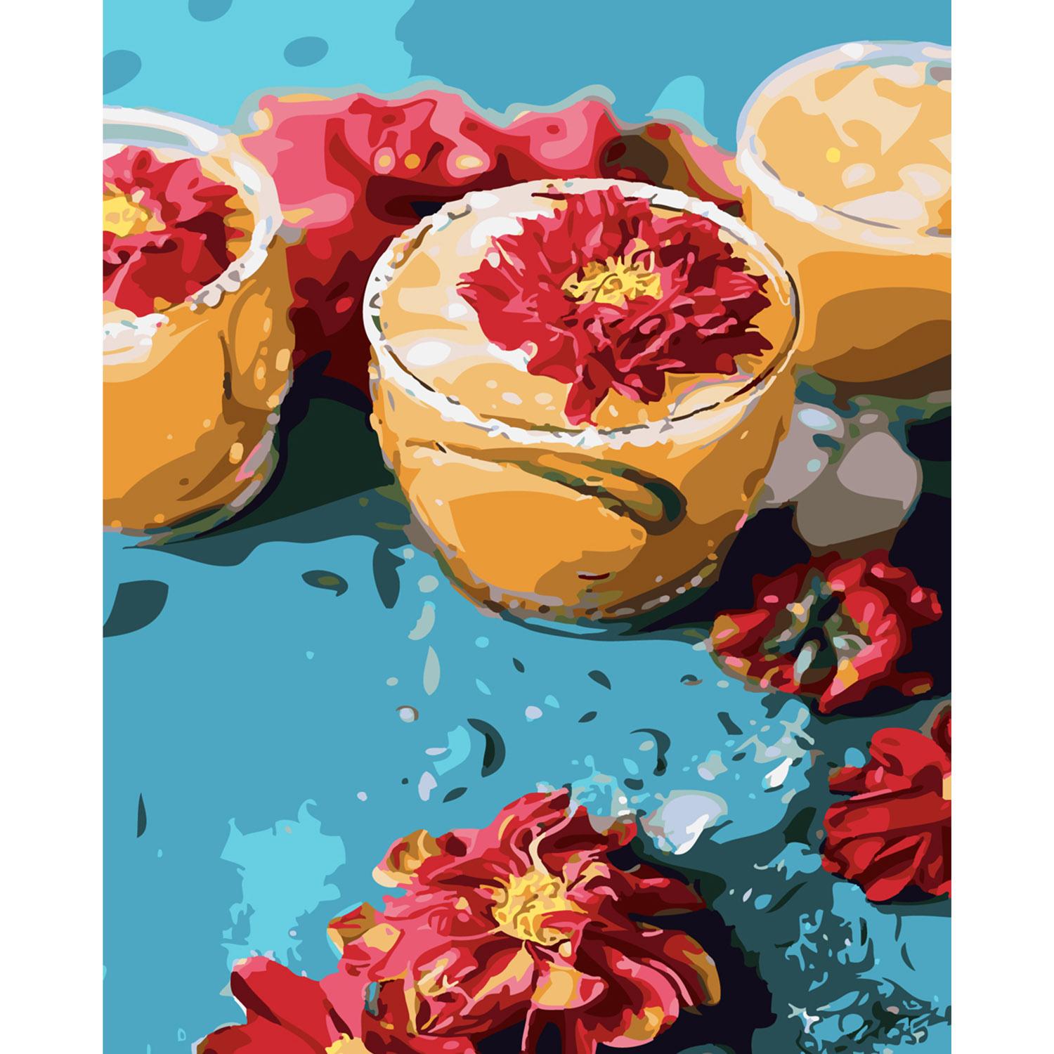 Картина за номерами Strateg Коктейлі з квітами 40х50 см (SY6109)