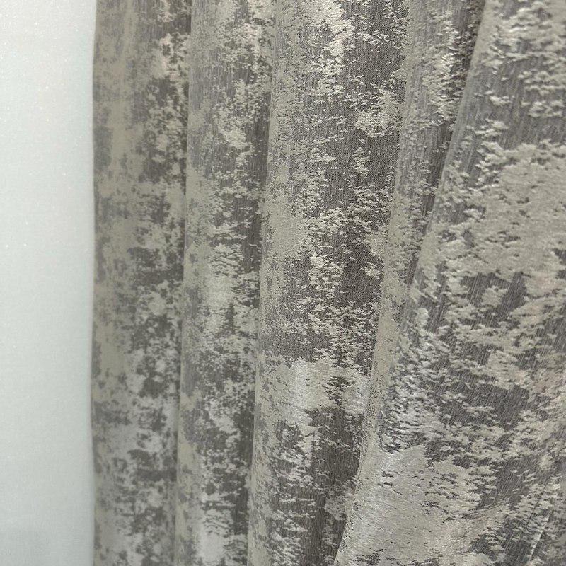Шторы жаккардовые с мраморным узором среднее затемнение 1,5x2,7 м 2 шт. Бежево-серый (28796108) - фото 9