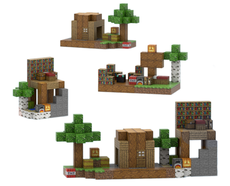 Конструктор магнитный Minecraft Библиотечный дом 200 блоков (24111533)