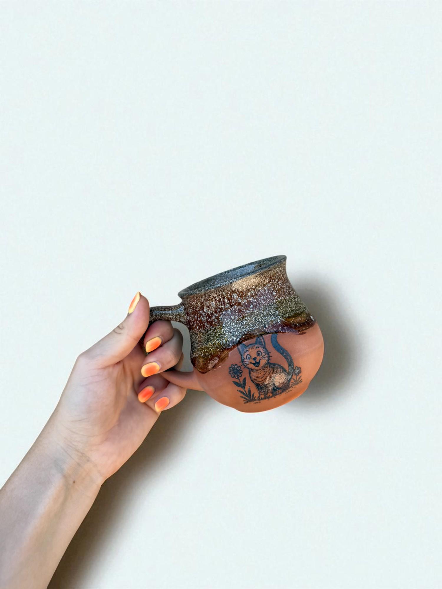 Чашка ручной работы "Котик 2" 450 мл (28833637) - фото 3 Чашка ручной работы "Котик 2" 450 мл (28833637) - фото 3