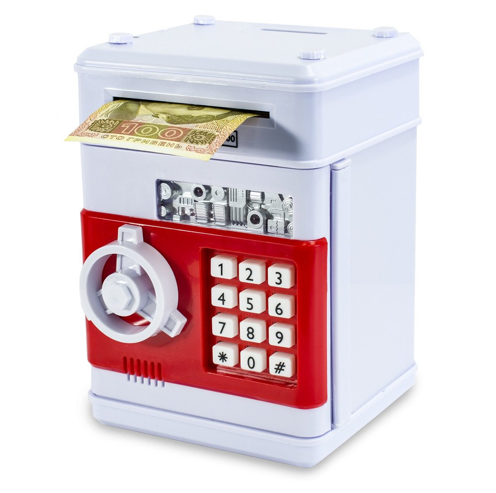 Сейф-копилка для детей Coins&Bills Bank Safe Бело-красный (1007676-Red-1)