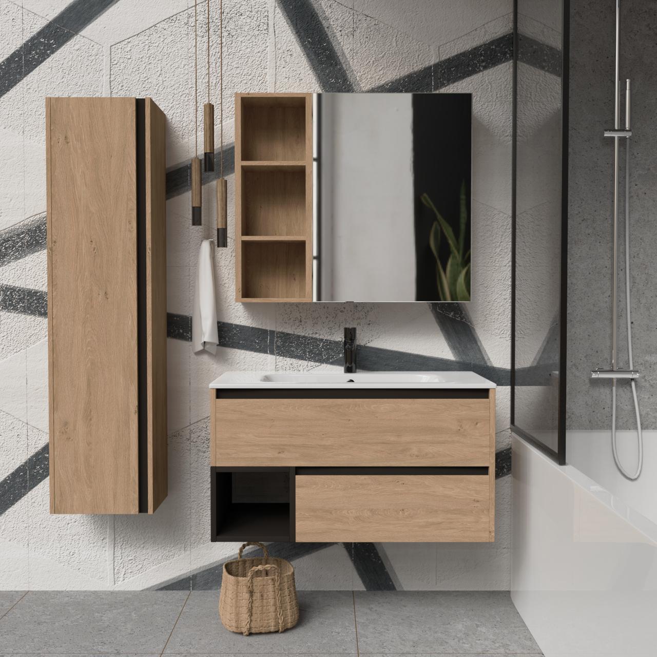 Тумба підвісна з раковиною MVK Vostok Craft 90 В2 900х450х530 мм Дуб кам'яний (c290db) - фото 4 Тумба підвісна з раковиною MVK Vostok Craft 90 В2 900х450х530 мм Дуб кам'яний (c290db) - фото 4