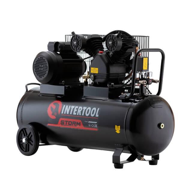 Компресор Intertool PT-0014 STORM 100 л 3 кВт 220 В 10 aтм 500 л/хв. 2 циліндри - фото 2