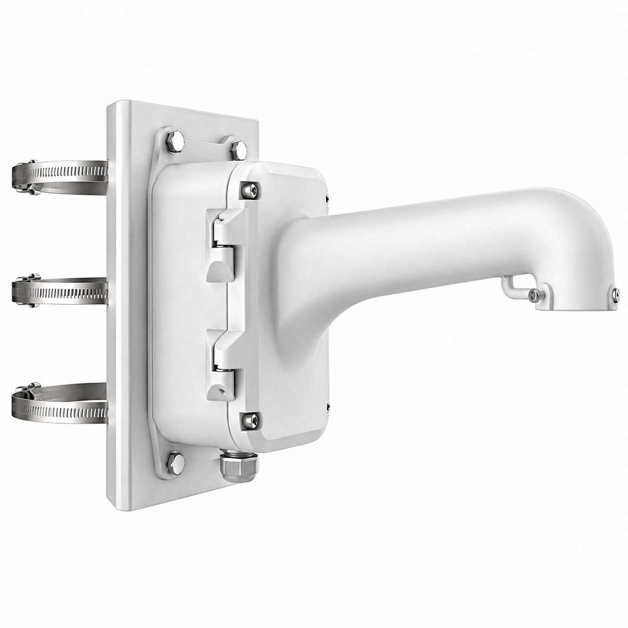 Кронштейн на столб Hikvsion DS-1604ZJ-box-pole для уличного и домашнего крепления Белый (38473229)