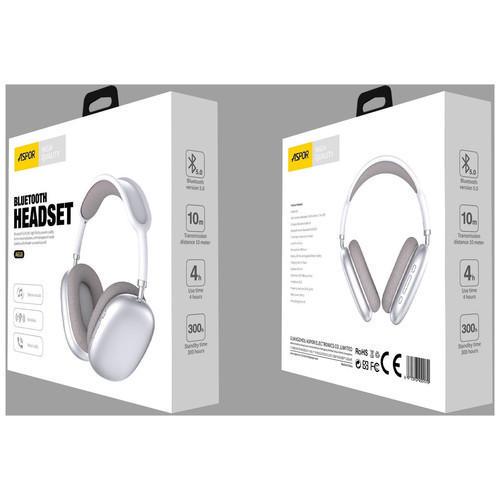 Навушники бездротові Aspor A618 Сріблястий (1858272595) - фото 2 Навушники бездротові Aspor A618 Сріблястий (1858272595) - фото 2