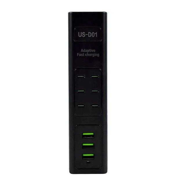 USB-хаб US-D01 85W 6Type-C 3 USB Black (5cd1baf1)